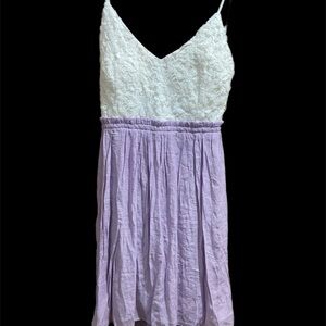 White and Lavender Lace Dress